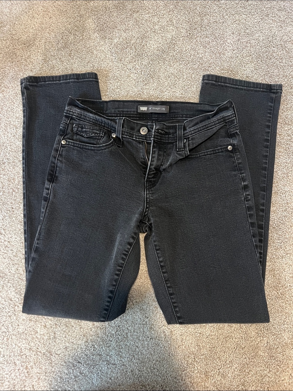 Levi's 505 Women's Straight Leg Jeans in Black, Size 2M
